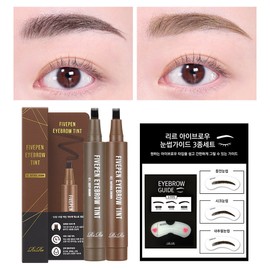 Lire Five Pen Tattoo Eyebrow Tint + 3 Guides Free, Five Pen_Natural Brown + 3 Guides