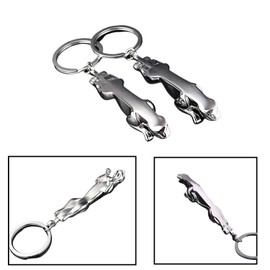YULIAO 2 x key rings, key ring, car key rings, silver colour keychain, creative metal keychain, ready to give as a gift, handbag, car phone decoration, silver