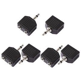uxcell 3.5mm (1/8 Inch) to 2 Port 3.5mm (1/8 Inch) Headphone Jack Y Splitters, 6 Pcs Stereo Audio Splitter 3.5mm Mono Audio Male Connector to 2 x 3.5mm Female Jack Adapters Converter