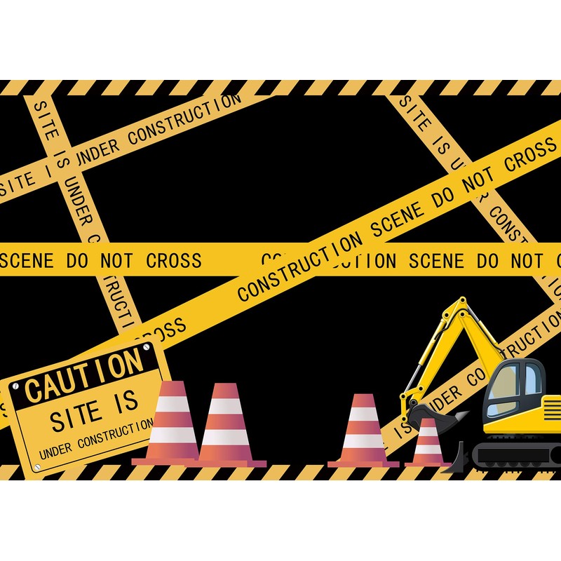 Construction Site Theme Backdrop for Construction Themed Birthday Party MEETSIOY