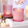 sunnyfuture 10 OZ Pink Candle Jars for Making Candles Set