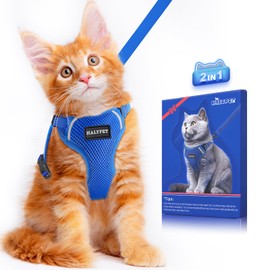 Halypet Cat Harness and Leash Set [ MAX Safety Third Generation ] Escape Proof Soft Adjustable Cat Leash Breathable Comfortable Vest Easy to Wear...  