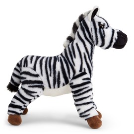 Zappi Co Zoe the Zebra Plush Toy (25cm) Striped Savanna Friend - Soft, Cuddly, 100% Recycled - Black and White Beauty