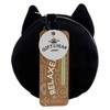 Relaxeazzz Neck Pillow with Eye Mask, Black Cat, Cute, Plush,