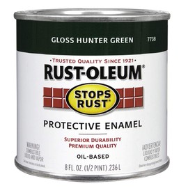 Rust-Oleum 7738730 Stops Rust Brush On Paint, Half Pint, Gloss Hunter Green