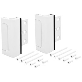HardwareX Supply Door Reinforcement Lock, Privacy Door Latch Harden Construction 3" Stop Childproof, White (2 Pack)