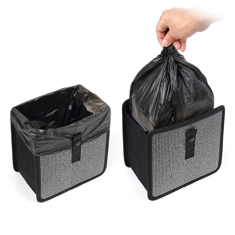 KMMOTORS Foldable hanging trash Can for vehicle, Bling Car Trash