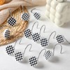 Yalikop 12 Pack Black and White Checkered Shower Curtain Hooks