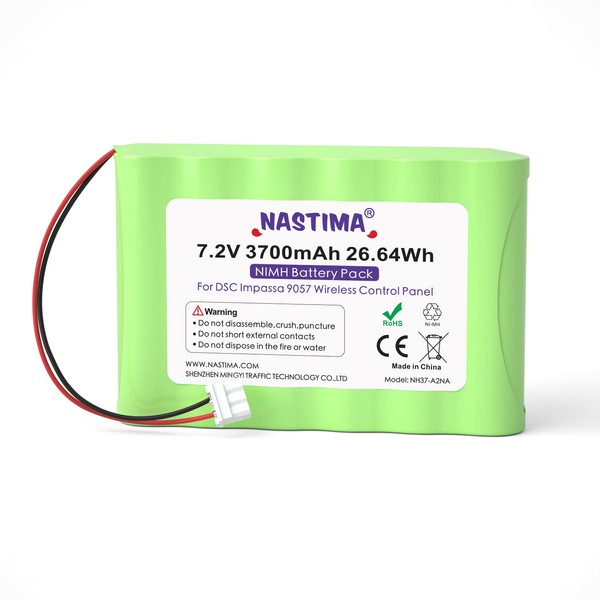 NASTIMA 7.2V 3700mAh NIMH Replacement Battery Compatible with Honeywell Alarm Lynx 5100, 5200, 5210, Lynx Touch 7000, Lyric Controller Lyric Keypad LCP500-L LYNXRCHKIT-SHA LCP500-4B