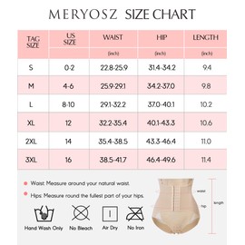 MERYOSZ Butt Lifting Panties High Waisted Tummy Control Shapewear for Women Waist Trainer Mesh Body Shaper Underwear (Beige,XX-Large)