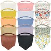 Paquete de 15 bandanas florales sólidas y coloridas con diadema