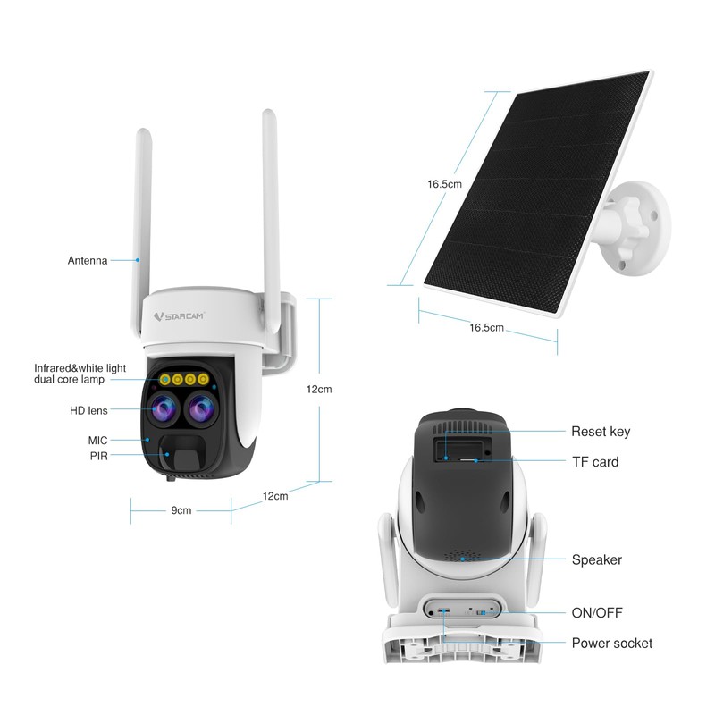 VSTARCAM 2K Smart Solar Security Camera, AI Detection & 100%