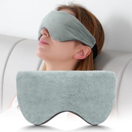 Sivio Sivio Weighted Eye Mask for Sleeping, Cooling & Cozy Reversible Blackout Sleep Mask for Women & Men, Microwave Freezable Heavy Blindfold for Migraine, Travel, Meditation, 0.55lbs, Grey