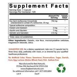 Best Naturals Soy Isoflavones 750 Mg 120 Capsules (120 Count (Pack of 3))
