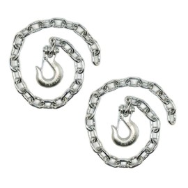 lifstar 2-Pack 5/16-in X 35-in Grade 43 Trailer Safety Chain with 5/16-in Clevis Snap Hooks, Tow Hooks Chains, G43 Heavy Duty Chain, Slip Hook (2)