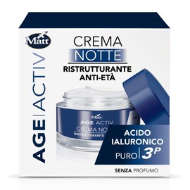 Matt Age Active Face Cream Anti-Age Night - Hyaluronic Acid 3P - Dispensing and Smoothing Moisturiser - Pack of 50 ml