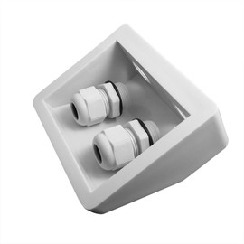 NUZAMAS Waterproof Twin/Double Cable Entry Gland Box for Solar Panel Satellite Aerial Caravan Motorhome RV Camping Van Boat UV-Resistant -White