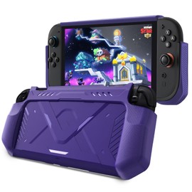 Protective Case for Switch 2 (2025), Shockproof TPU Soft Back Shell 360° Protection, Anti-Scratch, Ergonomic Grip Design, Compatible with New Switch 2nd Gen (Purple)