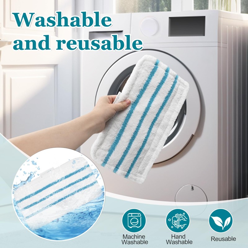 6Pack Steam Mop Pads Replacement for Black+Decker Steam Mop SM1600,