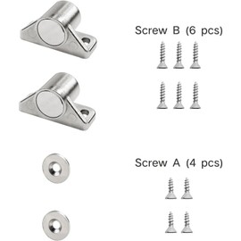 Door Magnetic Catch, 2 Pack Cupboard Door Magnets Strong Magnetic Catch Silver Heavy Duty Magnetic Door Catch for Kitchen Cupboard, Wardrobe, Bathroom Cabinet, Drawer, Louver, Closet White Furniture