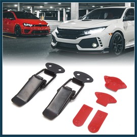 TUCKBOLD Universal 2pcs Black Metal Bumper Hood Pin Lock Clasp Clip Kit for Car Auto Automotive Parts