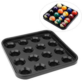 Buachois Billiard Ball Tray, Professional 16 Ball Snooker Billiard Table Container Box Billiard Holder Ball Plates for Billiard Salon, Black