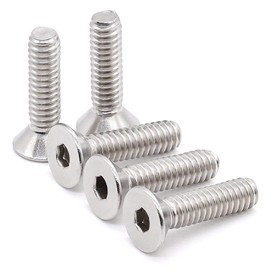 Glvaner 10-24 x 1" (50 pcs) Flat Head Socket Cap Screws Bolts, 304 Stainless Steel 18/8, Countersunk Head Socket Cap Screws, Allen Hex Drive, Full Thread