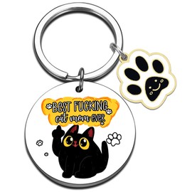 QUIHUD Stocking Stuffer For Women Cat Mom Gifts For Womens Stocking Stuffers Adult Christmas Birthday Gifts for Cat Mom Pet Moms Gift Cats Paw Keyring
