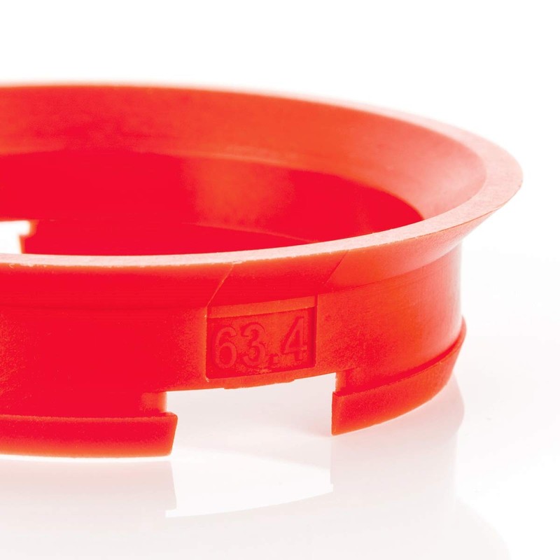LST 4x Zentrier Ringe Rot für Alufelgen Radnabe Ø 57,1