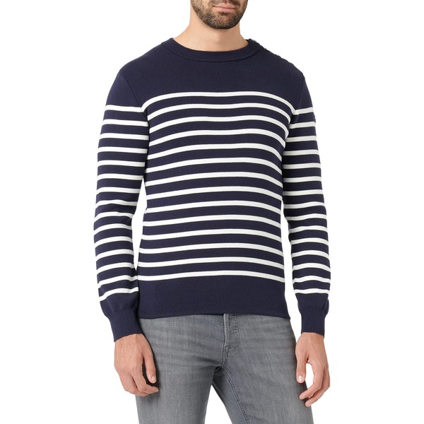 Armor Lux Men's Groix Jumper, Blue (6tq Navire/Milk 6tq)