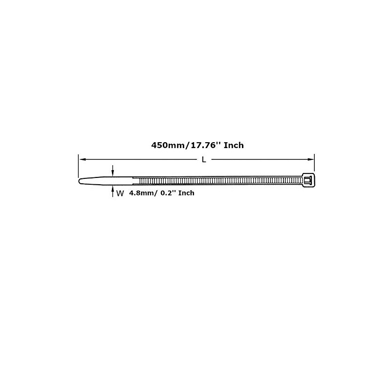Cable Ties - 450mm x 4.8mm - 17.7" Extra Long