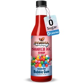 Syruvia Sugar-Free Snow Cone Syrup 12.7oz -Bubble Gum - 0 Calorie Syrup For Shaved Ice, Snow Cones, Slushies, Italian Soda, Popsicles. Keto Friendly, Kosher, Dairy Free