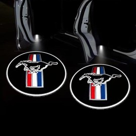 KLIFE LIMITED 2Pcs LED Car Door Welcome Light HD Projector Lamp Accessories For Honda Civic Fit Accord City Vezel CR-V S660 Odyssey HR-V:_FORD MUSTANG