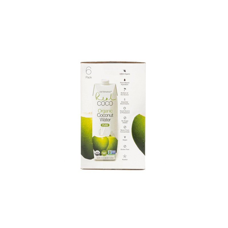 Real Coco Organic Pure Coconut Water 500mL, 100% USDA Organic
