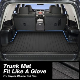 KUST Custom Fit Cargo Mat for 2010-2024 2025 Toyota 4Runner Accessories with 3rd Row Seats (Only for 7 Seats) Cargo Liner All Weather Trunk Floor Mat Black TPE