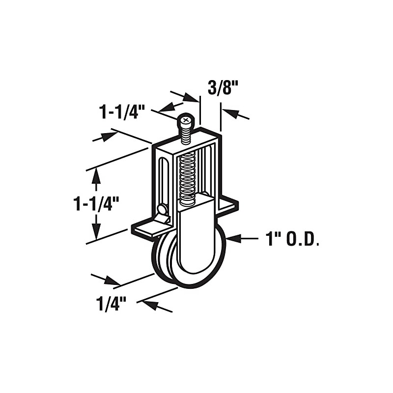 Slide-Co 11657 Sliding Screen Door Insert Style Roller Assembly, 1