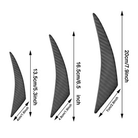 TOMALL 6Pcs Universal Car Front Bumper Lip Splitter Carbon Fiber Exterior Rubber Fins Spoiler Canards Kit for Car Body Auto Anti-Collision Strip Decoration Accessories Stickers for Car (Carbon Fiber)