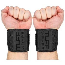TuffWraps - Muñequeras de 16 pulgadas: sin trabillas para el pulgar, muñequeras de gimnasio de calidad para levantamiento de pesas, prensa de banco, l