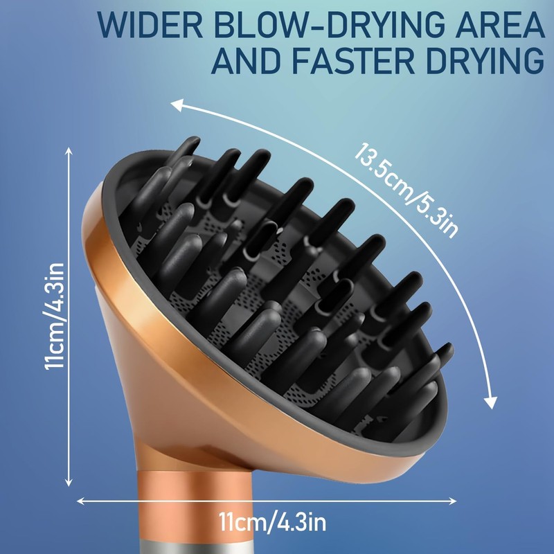 Diffusor-Aufsatz zur Lockendefinierung für Haarstyler, schnell trocknendes Styling-Tool (Gold)