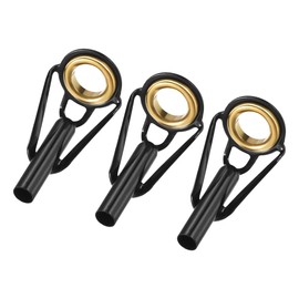 M METERXITY 3 Pack Fishing Rod Tips Repair Kit - Stainless Steel Ring Guide Replacement, Corrosion-Resistant, Apply to Fishing Rod (3mm Tube Dia, Black)