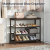 HOOBRO Shoe Rack with 3 PU Shelves, 4-Tier Shoe Storage