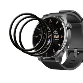 Tznzxm [3 Pack] Compatible with TOZO S5 Smartwatch Screen Protector, Full Coverage 3D Curved Edge Frame Case Friendly Anti Scratch HD Clear Film for TOZO S5 1.43” Smart Watch Smartwatch