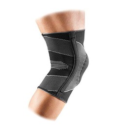 McDavid Elastic Compression Knee Sleeve with Gel Pad. 4-Way Elastic Brace with Strays. For Stability, Recovery, Injury, Walking, Running Pain. Left an