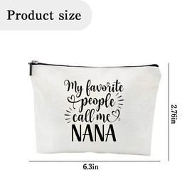 Grandma Nana Mothers Day Gift for Grammy Granny Nana Makeup Bag for Grandma Birthday Gifts for Nana Nanny Grandmother Print Cosmetic Bag for Nana Grammy Mothers Day Gifts for Granny Nana Mimi Gigi