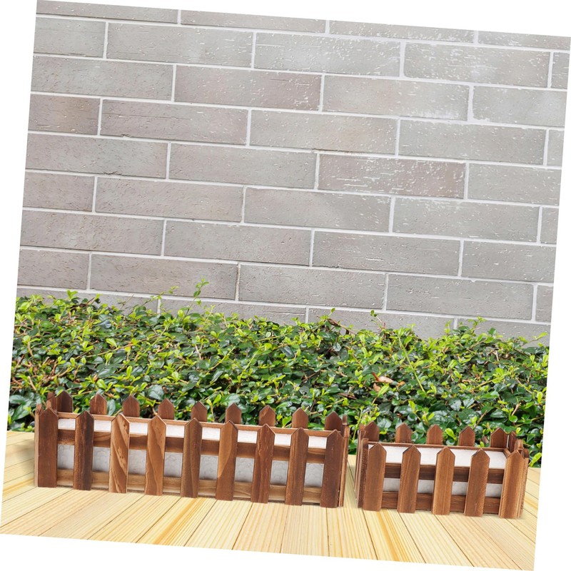 Operitacx 2pcs Rustic Rectangular Flower Pot with Foam Insert for