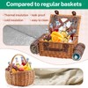 Double Picnic Basket with Large,Insulated Cooler Bag and Waterproof Picnic