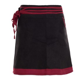 Vishes - Alternative Clothing - Thermal Skirt Warm Women's Winter Skirt Short Wrap Skirt Made of Eco Fleece, black