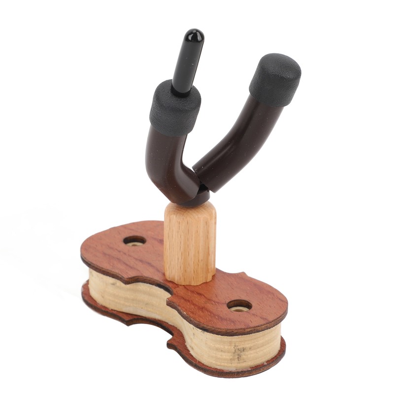 Violin Wall Mount with Bow Hook Wooden Viola Hanger Stand