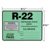 Pack of (10), R-22 / R22 / HCFC-22 Refrigerant Labels