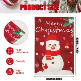 Christmas Garden Flag, 11.8 x 17.8 Inch Snowman Yard Flag Double Sided Winter Merry Christmas Garden Banner for Outside Winter Holiday House Yard Xmas Decorations